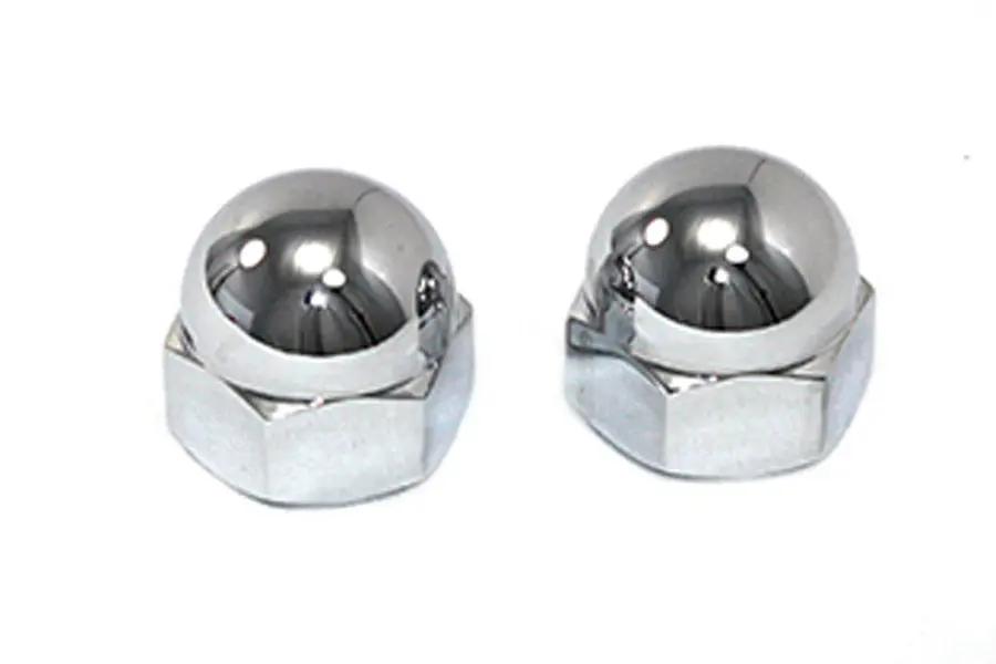 V-Twin Chrome Acorn Axle Nut Kit with 3/4-16 Thread - Durable Motorcycle Wheel Fasteners by V-Twin