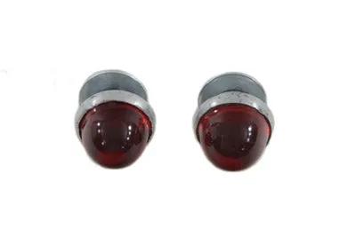 V-Twin License Plate Reflector Set Red - Original Glo-Brite Style with Real Glass by V-Twin