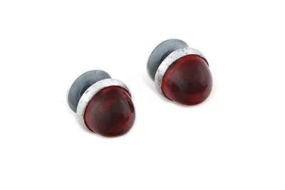 V-Twin License Plate Reflector Set Red - Original Glo-Brite Style with Real Glass by V-Twin