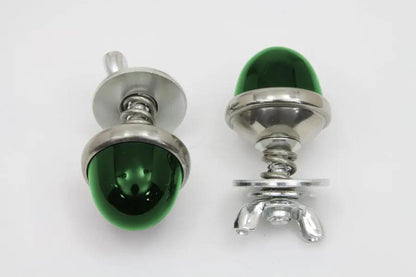 V-Twin Green Reflectors for License Plates – Genuine Glo-Brite Style with Real Glass by V-Twin