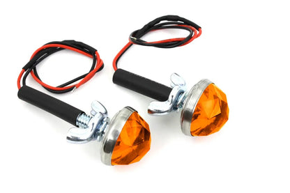 V-Twin Amber LED Reflector Set with Faceted Design - 1 Inch Diameter by V-Twin