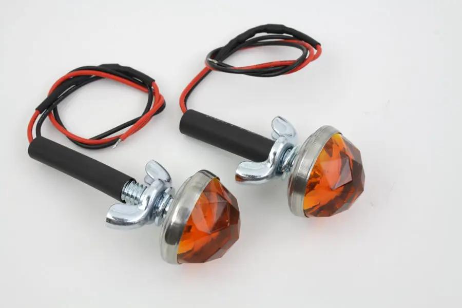 V-Twin Amber LED Reflector Set with Faceted Design - 1 Inch Diameter by V-Twin