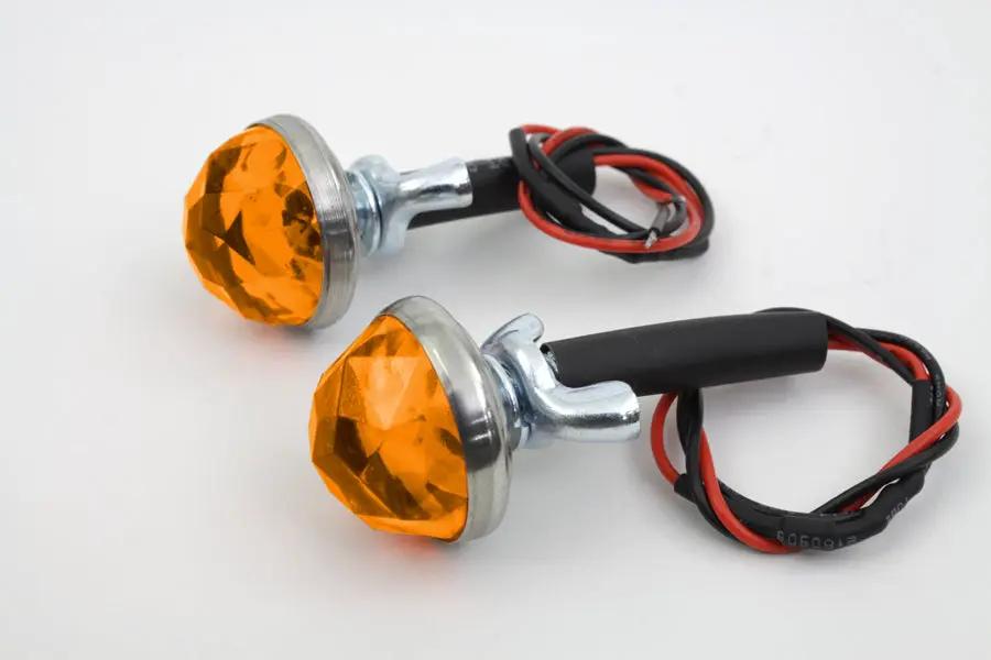 V-Twin Amber LED Reflector Set with Faceted Design - 1 Inch Diameter by V-Twin