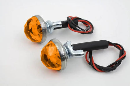 V-Twin Amber LED Reflector Set with Faceted Design - 1 Inch Diameter by V-Twin