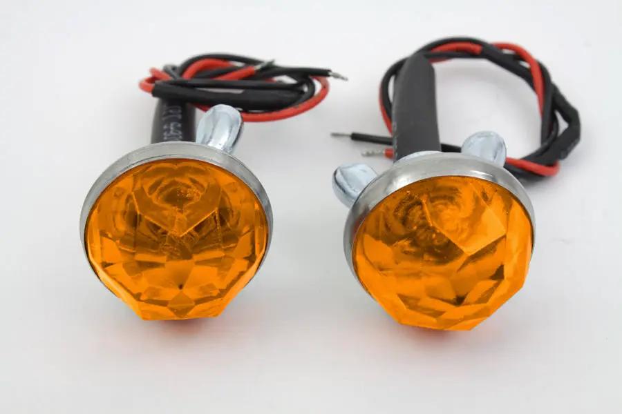 V-Twin Amber LED Reflector Set with Faceted Design - 1 Inch Diameter by V-Twin
