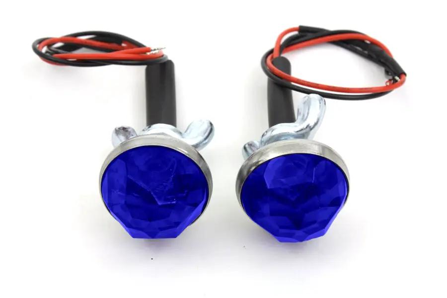 V-Twin Blue LED Reflector Set – 1 Inch Diameter with Faceted Design and Mounting Hardware by V-Twin