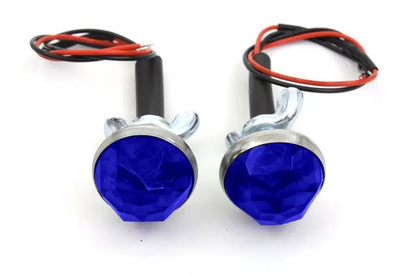 V-Twin Blue LED Reflector Set – 1 Inch Diameter with Faceted Design and Mounting Hardware by V-Twin