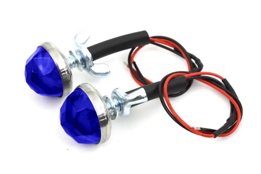 V-Twin Blue LED Reflector Set – 1 Inch Diameter with Faceted Design and Mounting Hardware by V-Twin