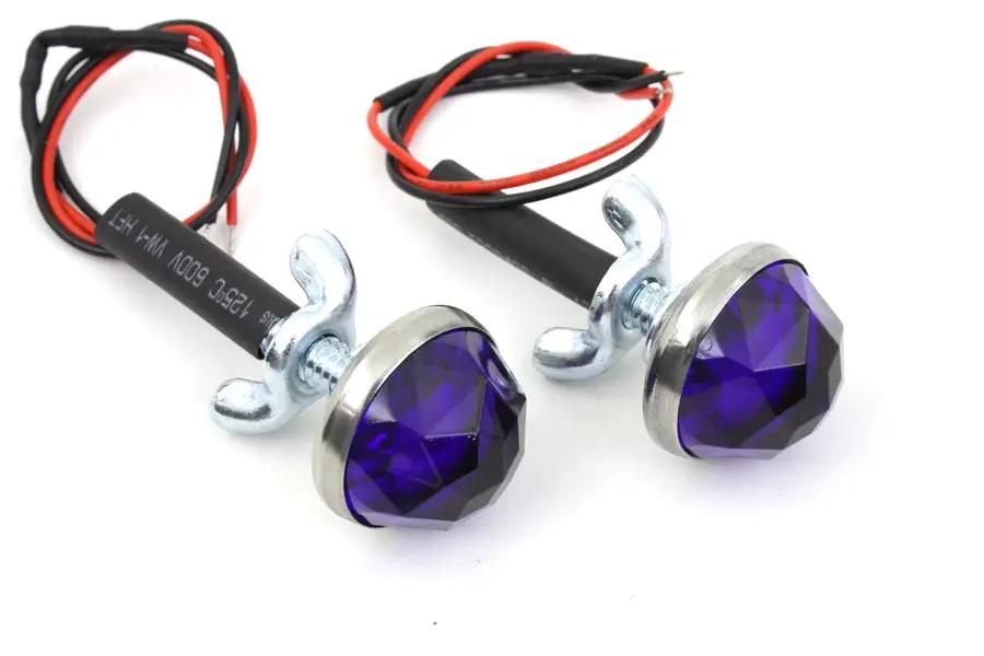 V-Twin Blue LED Reflector Set – 1 Inch Diameter with Faceted Design and Mounting Hardware by V-Twin