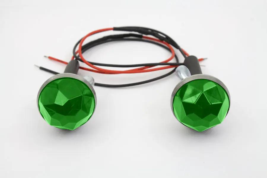 V-Twin 37-1431 Green LED Reflector Set with Faceted Design and Mounting Hardware by V-Twin