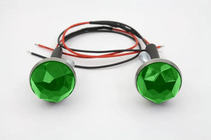 V-Twin 37-1431 Green LED Reflector Set with Faceted Design and Mounting Hardware by V-Twin