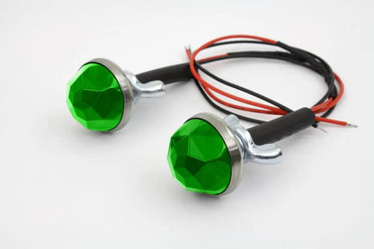 V-Twin 37-1431 Green LED Reflector Set with Faceted Design and Mounting Hardware by V-Twin