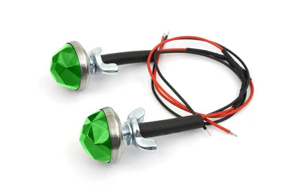 V-Twin 37-1431 Green LED Reflector Set with Faceted Design and Mounting Hardware by V-Twin
