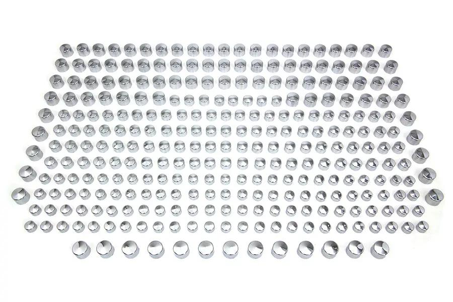 V-Twin Wyatt Gatling Chrome Cap Assortment (Part Number 45-6659K-100) by V-Twin