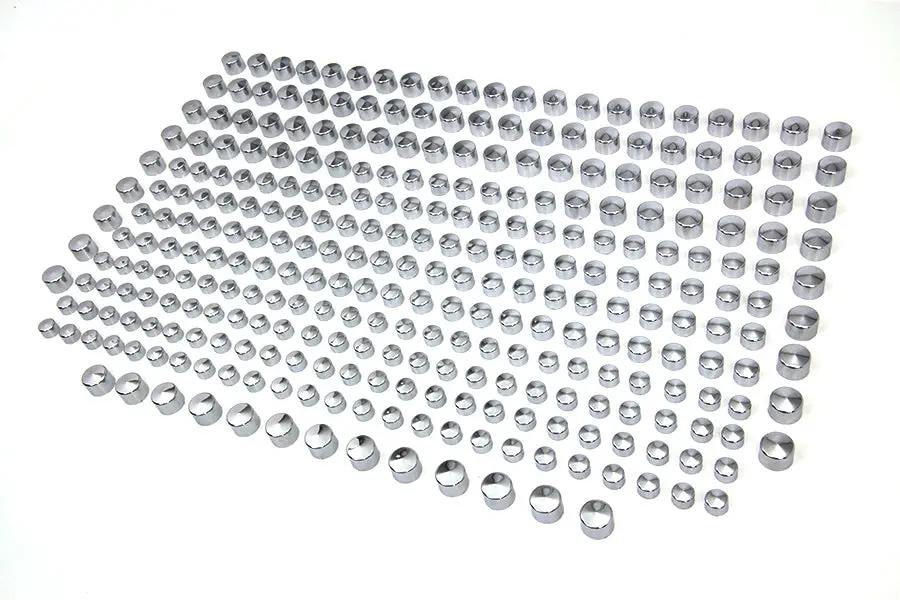 V-Twin Wyatt Gatling Chrome Cap Assortment (Part Number 45-6659K-100) by V-Twin