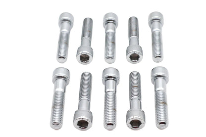 V-Twin Allen Socket Cap Bolt Knurled Chrome 1/2-13 x 2-1/4 Inch Coarse Thread (Pack of 10) by V-Twin