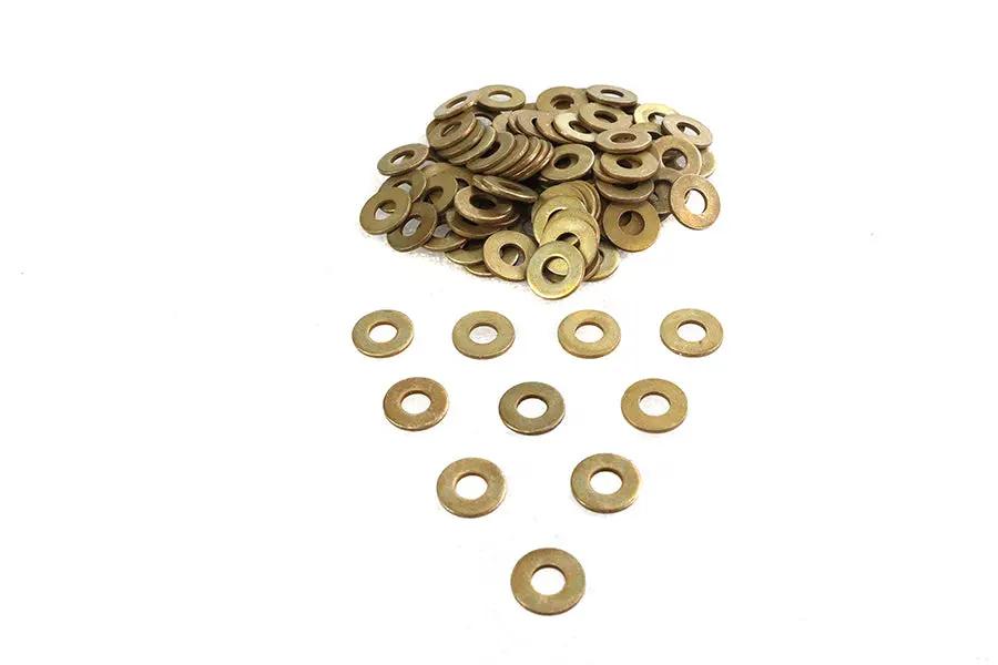 V-Twin Cadmium Plated 1/4 Inch Flat Washers - Pack of 100 by V-Twin