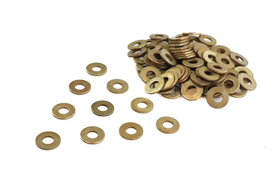 V-Twin Cadmium Plated 1/4 Inch Flat Washers - Pack of 100 by V-Twin