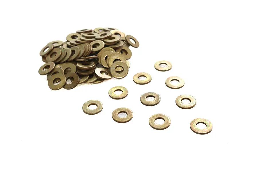 V-Twin Cadmium Plated 1/4 Inch Flat Washers - Pack of 100 by V-Twin