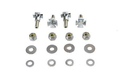V-Twin Chrome Maltese License Plate Frame Mount Bolt Set - Custom 1 Inch Bolts with Nyloc Nuts by V-Twin