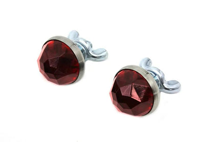 V-Twin 37-1964 Red Reflector Set with Faceted Design and Mounting Hardware by V-Twin