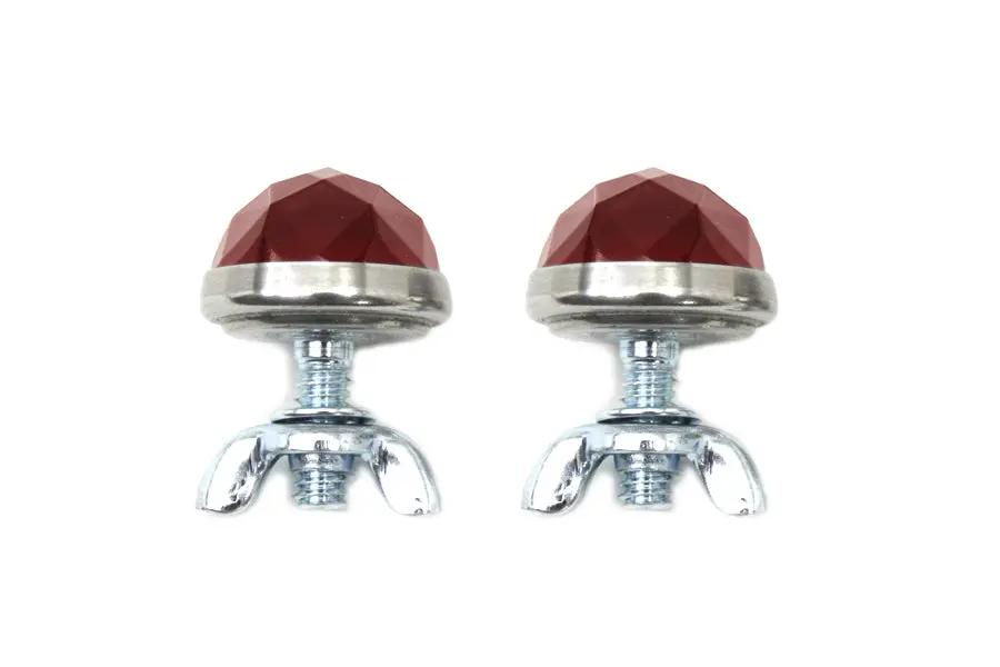 V-Twin 37-1964 Red Reflector Set with Faceted Design and Mounting Hardware by V-Twin