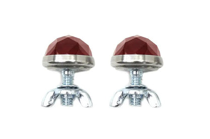 V-Twin 37-1964 Red Reflector Set with Faceted Design and Mounting Hardware by V-Twin