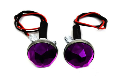 V-Twin Purple LED Reflector Set - 1 Inch Diameter with Stud, Spring & Wing Nut by V-Twin