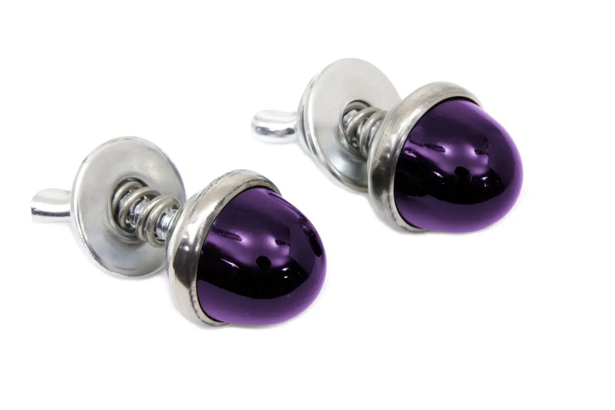 V-Twin License Plate Reflector Set Purple with Real Glass for Enhanced Visibility by V-Twin