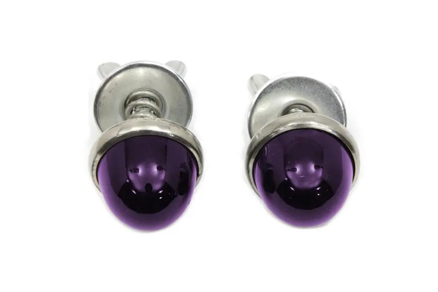 V-Twin License Plate Reflector Set Purple with Real Glass for Enhanced Visibility by V-Twin