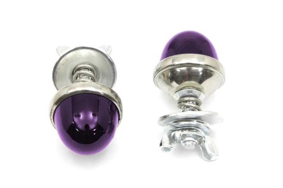V-Twin License Plate Reflector Set Purple with Real Glass for Enhanced Visibility by V-Twin