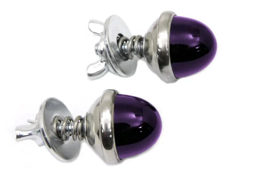 V-Twin License Plate Reflector Set Purple with Real Glass for Enhanced Visibility by V-Twin