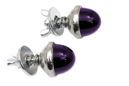 V-Twin License Plate Reflector Set Purple with Real Glass for Enhanced Visibility by V-Twin
