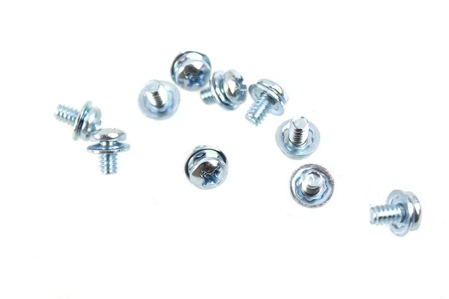 V-Twin Panhead Screw with Spring Lock Washer - Steel, 6-32 Thread, 1/4 Inch Length, Pack of 5 by V-Twin