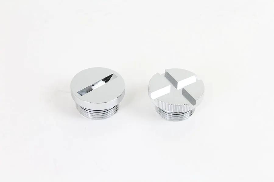 V-Twin Chrome Primary Cover Cap Set for Harley Davidson XL (1971-1976) by V-Twin