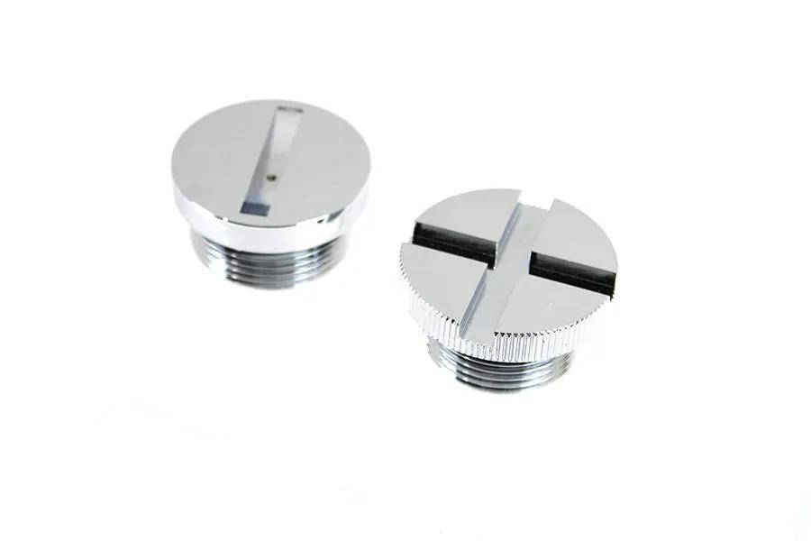 V-Twin Chrome Primary Cover Cap Set for Harley Davidson XL (1971-1976) by V-Twin