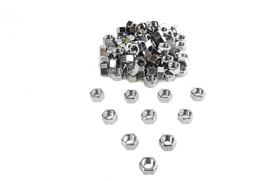 V-Twin Chrome Hex Nut 3/8 inch-24 Fine Thread - Durable Fastener for Automotive and Motorcycle Applications by V-Twin