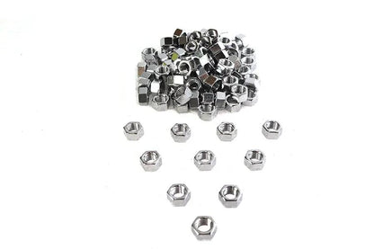 V-Twin Chrome Hex Nut 3/8 inch-24 Fine Thread - Durable Fastener for Automotive and Motorcycle Applications by V-Twin