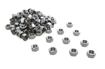 V-Twin Chrome Hex Nut 3/8 inch-24 Fine Thread - Durable Fastener for Automotive and Motorcycle Applications by V-Twin