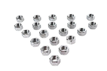V-Twin Chrome Hex Nut 1/2 inch-20 Fine Thread - Durable Steel Fastener by V-Twin