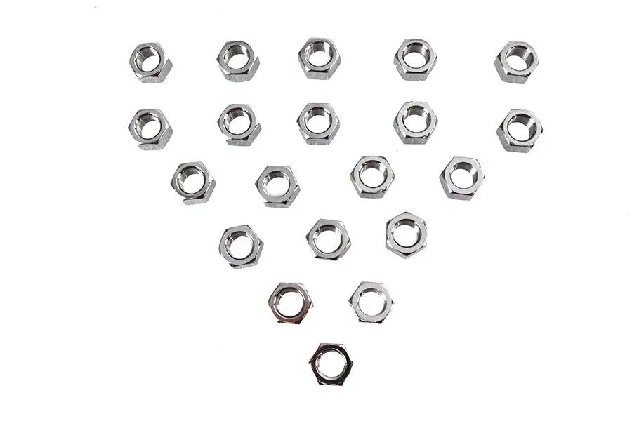 V-Twin Chrome Hex Nut 1/2 inch-20 Fine Thread - Durable Steel Fastener by V-Twin