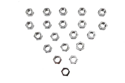 V-Twin Chrome Hex Nut 1/2 inch-20 Fine Thread - Durable Steel Fastener by V-Twin