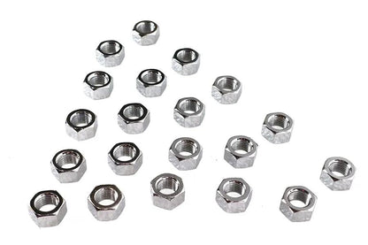 V-Twin Chrome Hex Nut 1/2 inch-20 Fine Thread - Durable Steel Fastener by V-Twin