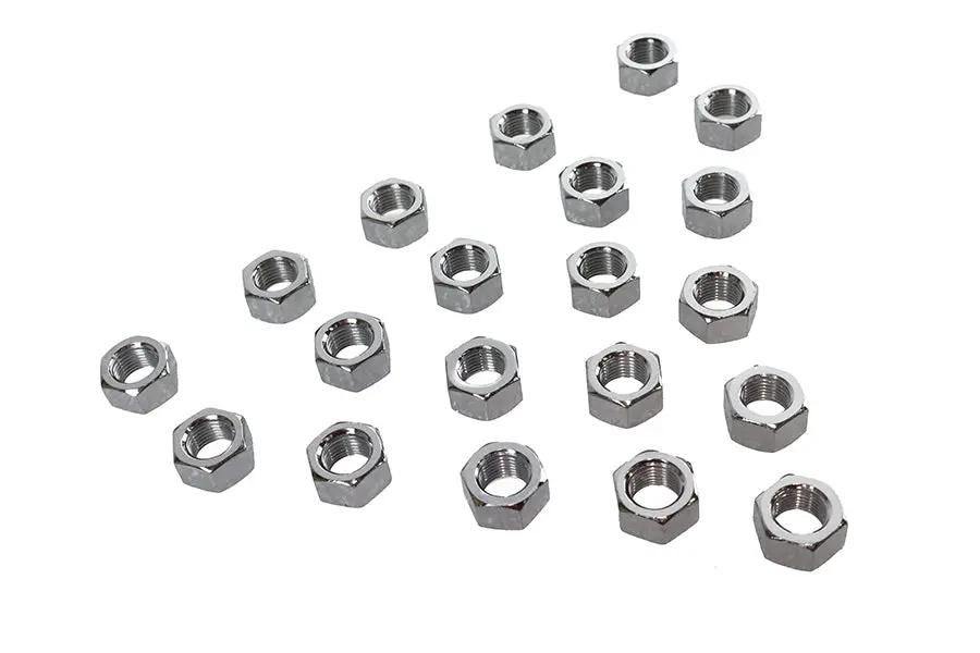 V-Twin Chrome Hex Nut 1/2 inch-20 Fine Thread - Durable Steel Fastener by V-Twin