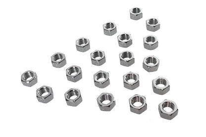 V-Twin Chrome Hex Nut 1/2 inch-20 Fine Thread - Durable Steel Fastener by V-Twin
