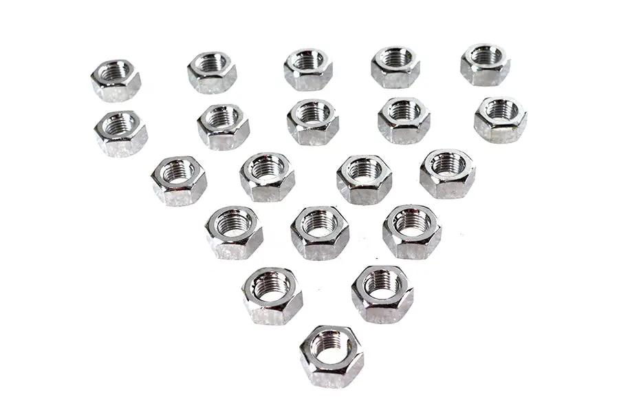 Colony Chrome Hex Nut 7/16 inch-20 Fine Thread, Pack of 10 by Colony