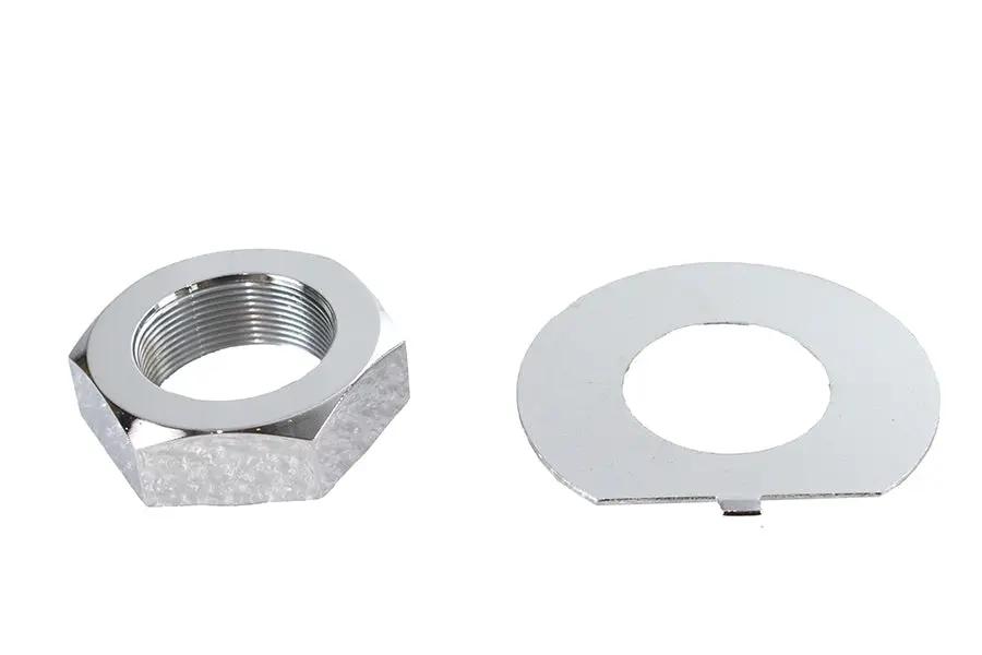 V-Twin Fork Stem Chrome Nut and Lock Washer Kit for Harley Davidson FL Models by V-Twin