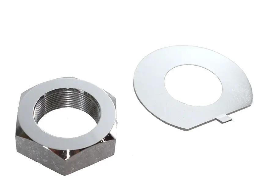 V-Twin Fork Stem Chrome Nut and Lock Washer Kit for Harley Davidson FL Models by V-Twin