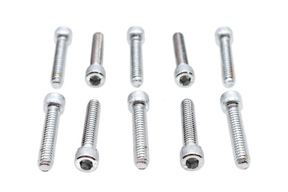 V-Twin Allen Socket Cap Bolt Knurled Chrome 1/4 inch x 1-1/4 inch – Coarse Thread by V-Twin