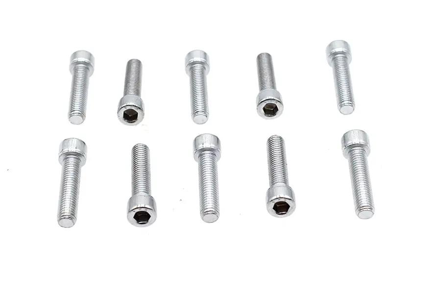 Colony SHC-910 Allen Socket Cap Bolt, 1/4 inch x 1 inch, Knurled Chrome Finish by Colony